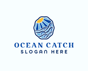 Sun Ocean Wave logo design