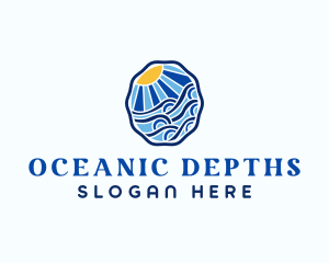 Sun Ocean Wave logo design