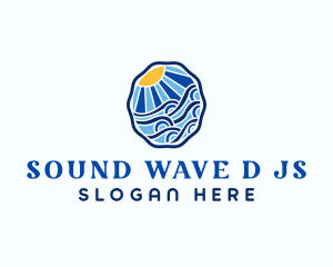 Sun Ocean Wave logo design