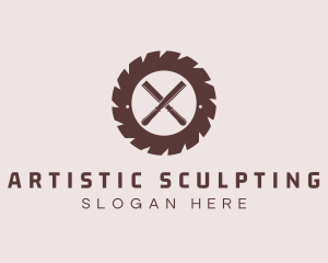 Chisel Round Saw logo design