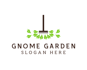 Leaf Gardening Rake logo design