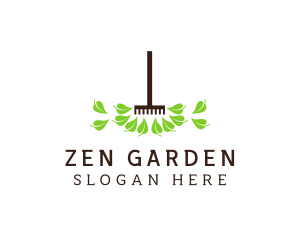 Leaf Gardening Rake logo design