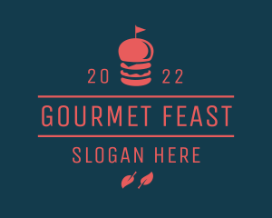 Red Gourmet Hamburger  logo design