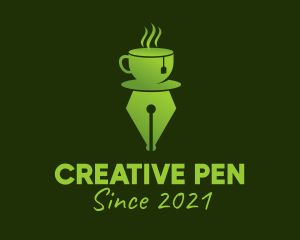 Green Tea Writing Pen  logo design