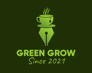 Green Tea Writing Pen  logo design