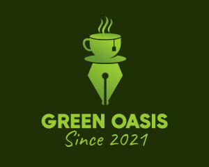 Green Tea Writing Pen  logo design