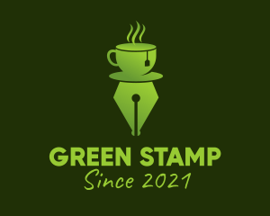 Green Tea Writing Pen  logo design