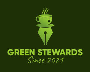 Green Tea Writing Pen  logo design