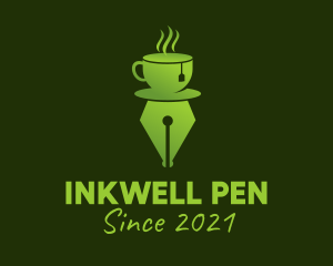 Green Tea Writing Pen  logo design