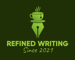 Green Tea Writing Pen  logo design