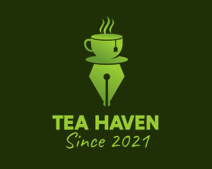 Green Tea Writing Pen  logo design