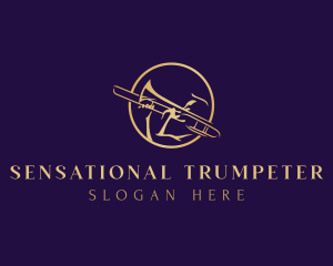 Musical Trumpet Instrument logo design