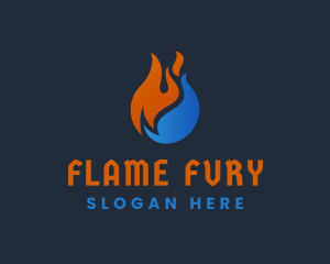 Flame Snow Temperature Fuel logo design