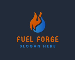 Flame Snow Temperature Fuel logo design