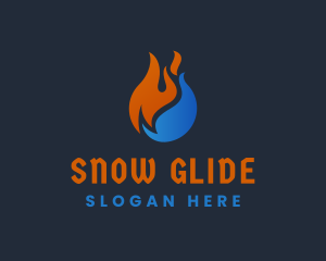 Flame Snow Temperature Fuel logo design