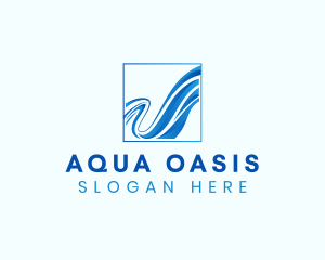 Aqua Water Wave logo design