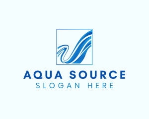 Aqua Water Wave logo design