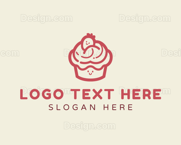 Cute Pastry Cupcake Logo