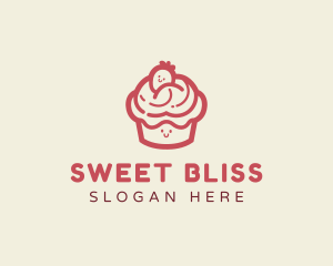 Cute Pastry Cupcake logo design