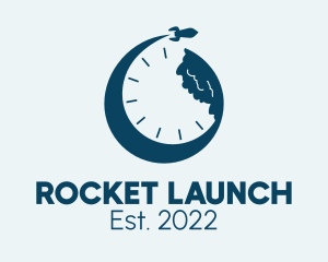 Space Rocket Time logo design