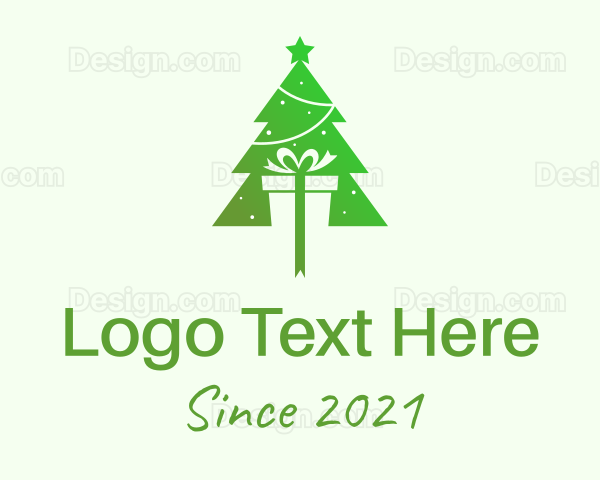 Christmas Tree Present Gift Logo