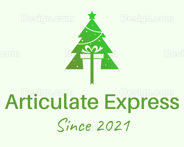 Christmas Tree Present Gift Logo