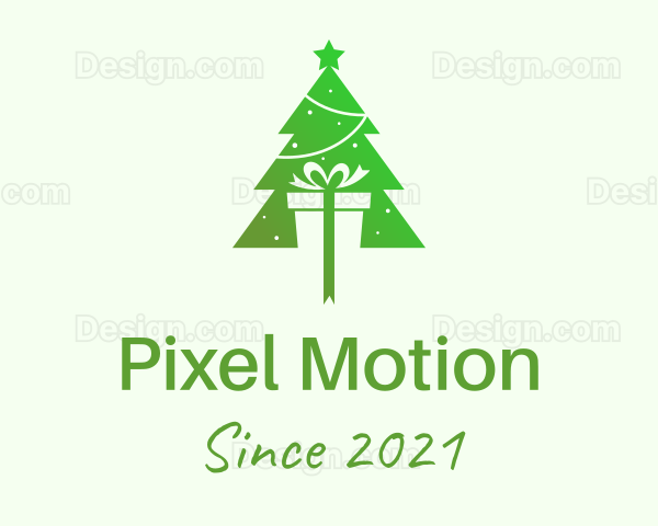 Christmas Tree Present Gift Logo