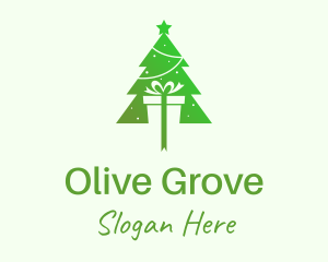 Christmas Tree Present Gift Logo