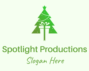 Christmas Tree Present Gift Logo