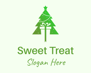 Christmas Tree Present Gift Logo