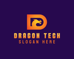 Dragon Gamer Letter D  logo design