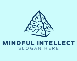 Blue Pyramid Brain logo design