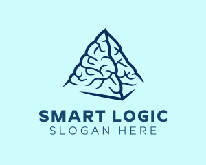 Blue Pyramid Brain logo design