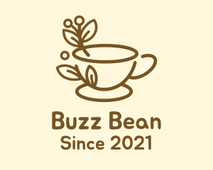 Branch Leaf Coffee Cup logo design