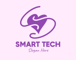 Purple Heart Squiggle logo design