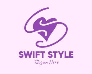 Purple Heart Squiggle logo design