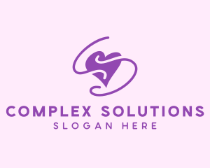 Purple Heart Squiggle logo design