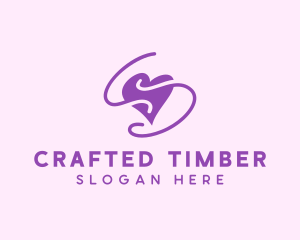 Purple Heart Squiggle logo design