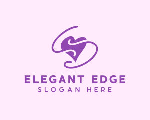 Purple Heart Squiggle logo design