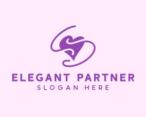 Purple Heart Squiggle logo design