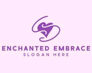 Purple Heart Squiggle logo design