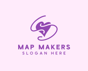 Purple Heart Squiggle logo design