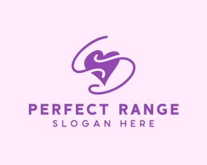 Purple Heart Squiggle logo design