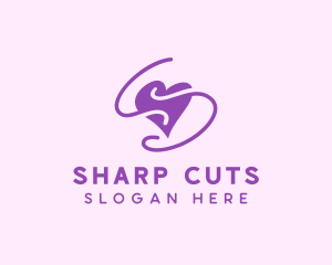 Purple Heart Squiggle logo design