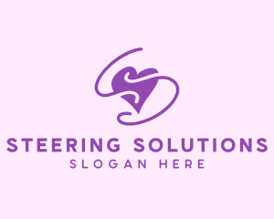 Purple Heart Squiggle logo design