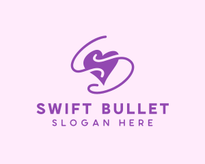 Purple Heart Squiggle logo design