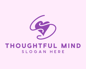 Purple Heart Squiggle logo design