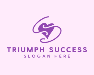 Purple Heart Squiggle logo design