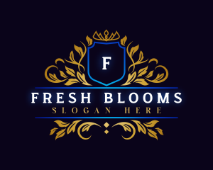 Luxury Botanical Crest logo design