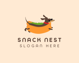 Dachshund Sandwich Bun logo design